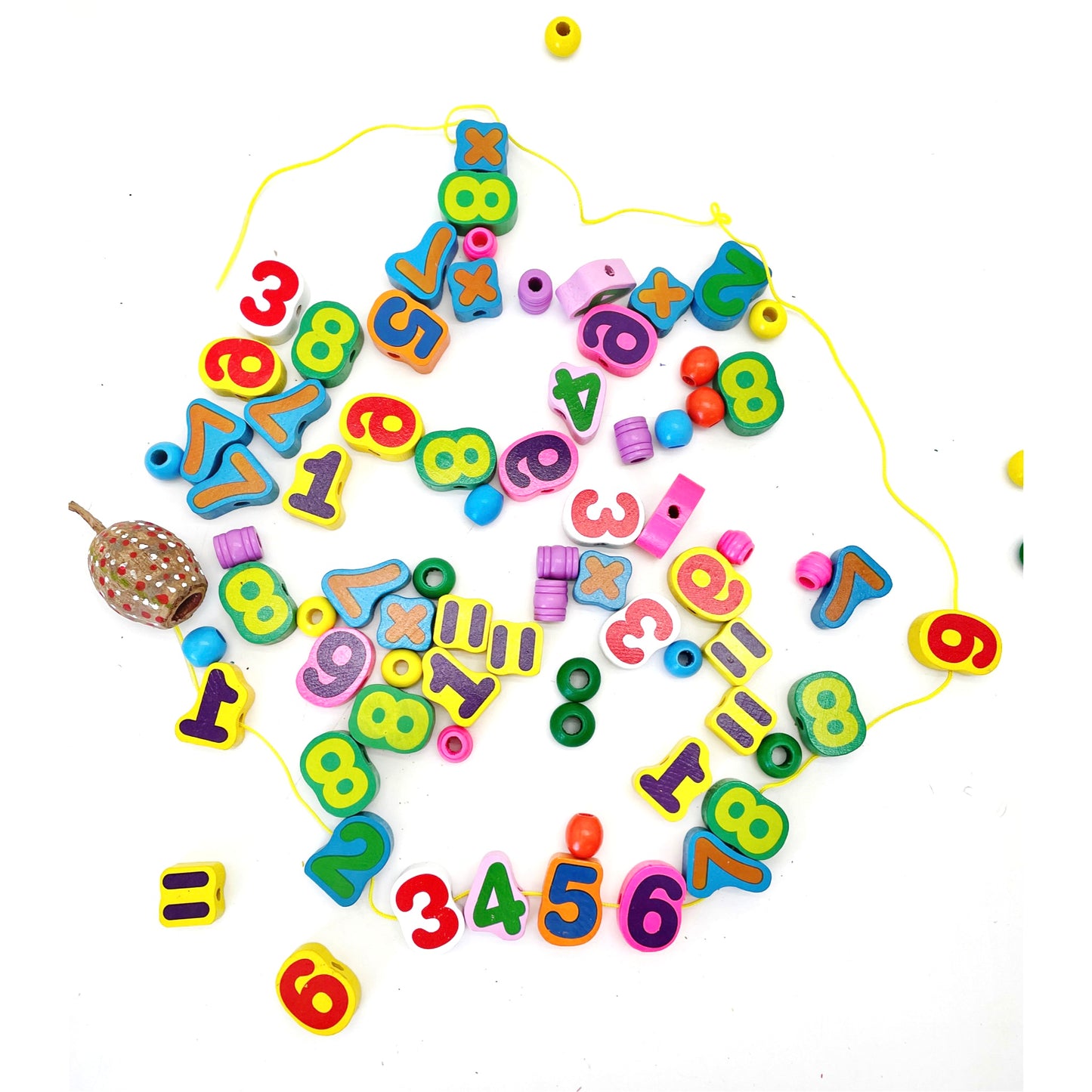 Threading Numbers and Fruits Beads - HAPPY GUMNUT