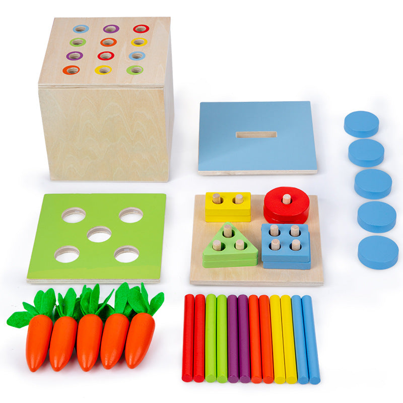 Montessori 4 in 1 Interchangeable Activity Box Kids Geometric Sensory Fine Motor Skill Activity Toy Box ! - HAPPY GUMNUT