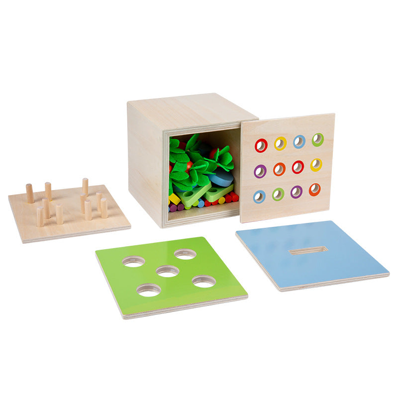 Montessori 4 in 1 Interchangeable Activity Box Kids Geometric Sensory Fine Motor Skill Activity Toy Box ! - HAPPY GUMNUT