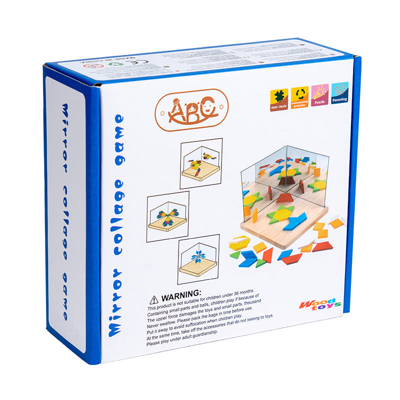 Montessori Advanced Geometric Shapes Mirror Board with Flash Cards - HAPPY GUMNUT