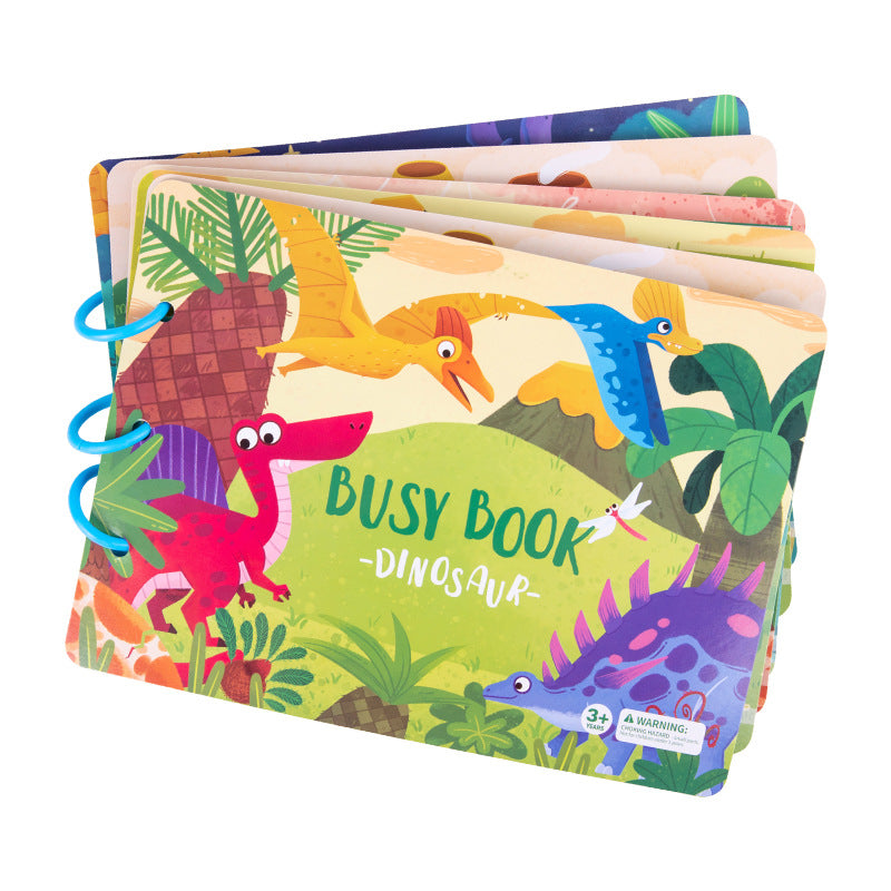 Kids Educational Dinosaur Busy Board Quiet Book Number Puzzle Activity Book - HAPPY GUMNUT