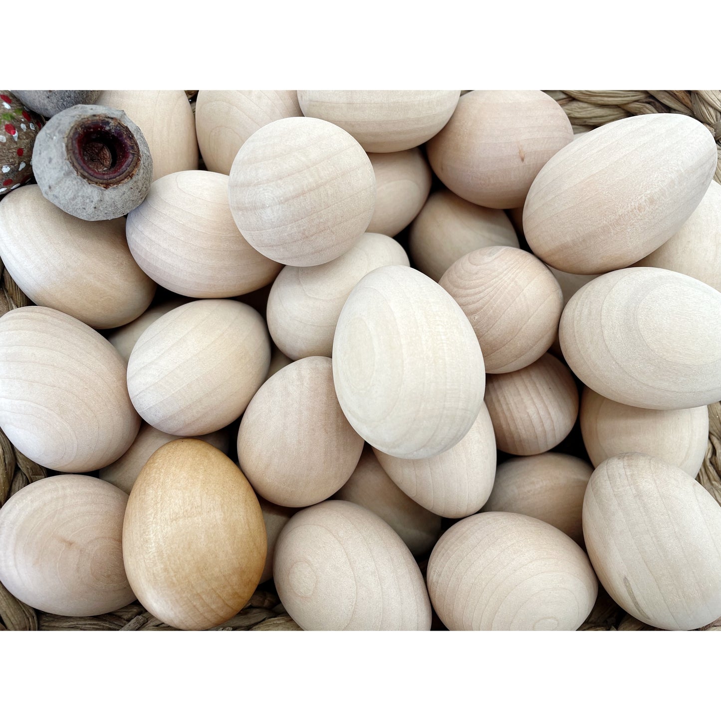 Jumbo Solid Wooden Egg - HAPPY GUMNUT