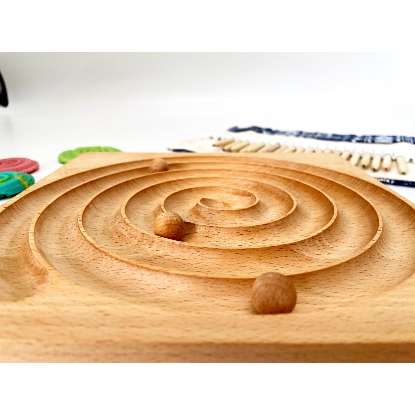 Wooden Pre-Writing Spiral Tracing Board - HAPPY GUMNUT