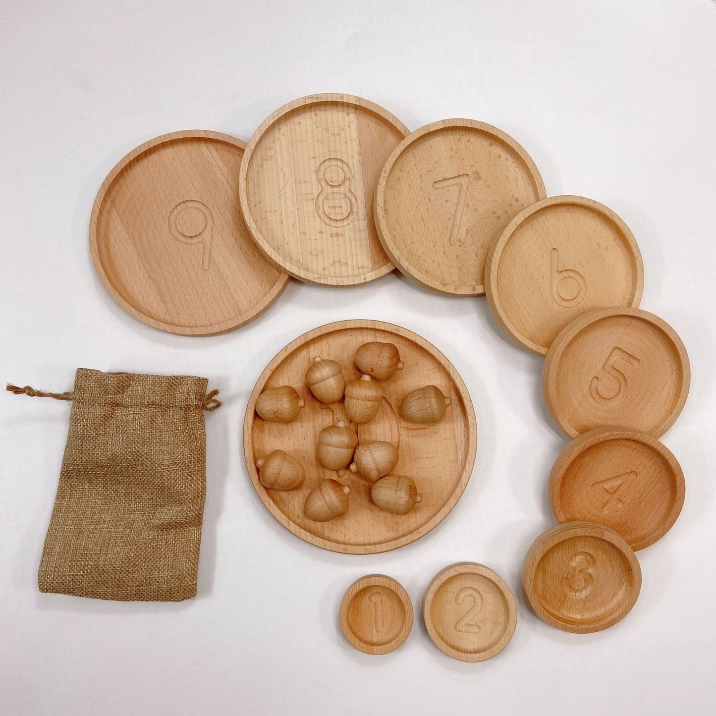 Wooden Montessori Number Counting Tray - HAPPY GUMNUT