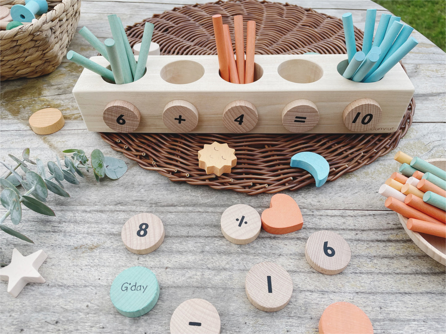 Happy Gumnut Montessori Counting Stick Number Rods with Magnetic Tray - HAPPY GUMNUT