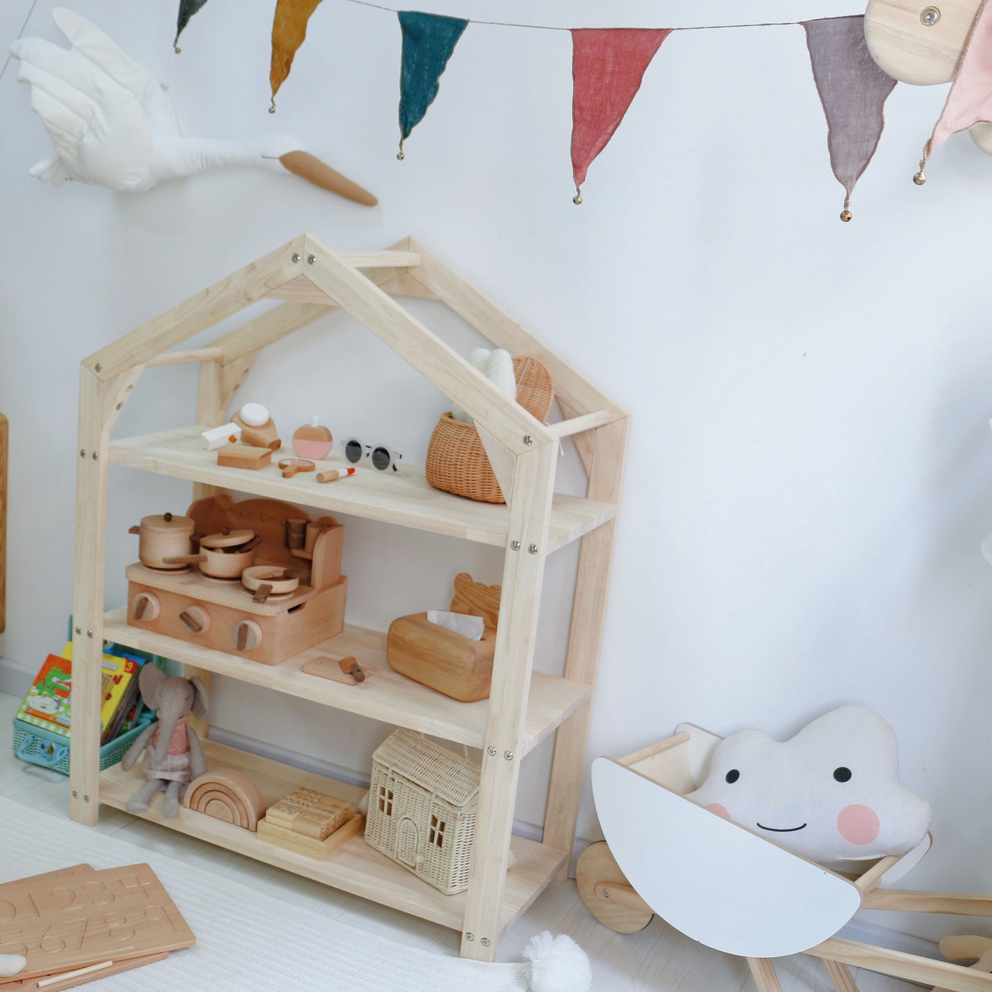 Montessori House Book Shelf Cabinet - HAPPY GUMNUT