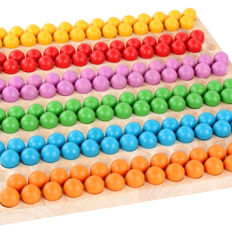 Premium Montessori Inspired Wooden Bead Board Dots Shuttle Mosaic board - HAPPY GUMNUT