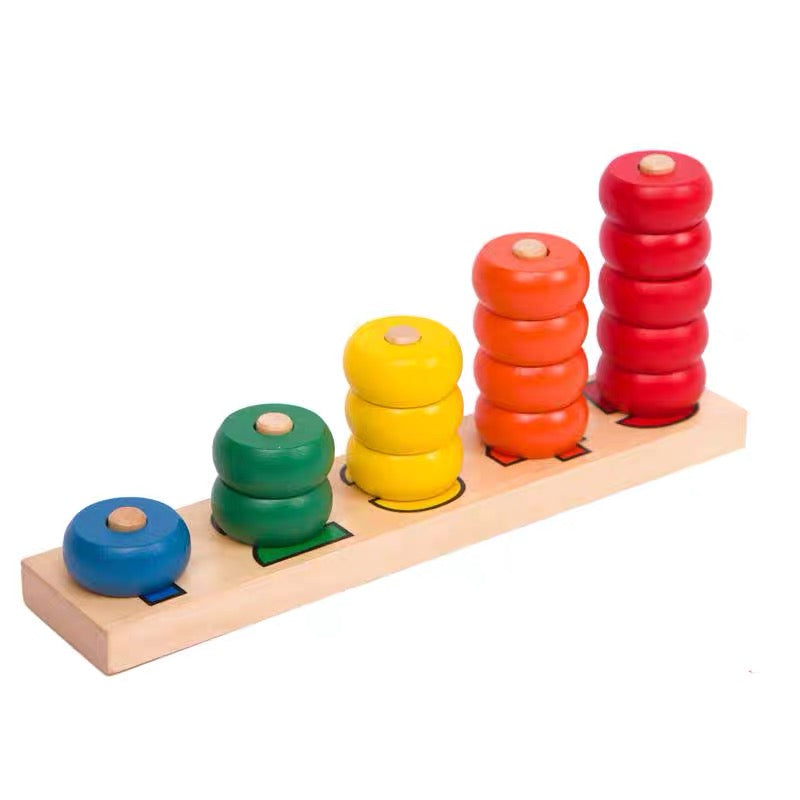 Montessori Wooden Educational Counting Stacker Colour Sorting - HAPPY GUMNUT