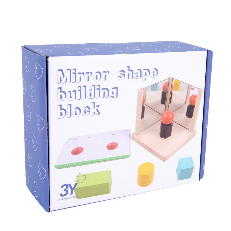 Montessori BASIC Geometric Shapes Mirror Board with Flash Cards - HAPPY GUMNUT