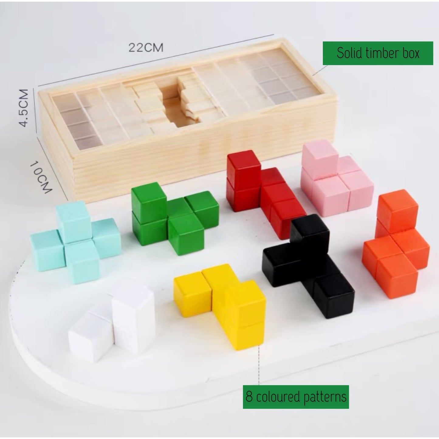Wooden 3D Geometric Shapes Sorting Box Penta Cube - HAPPY GUMNUT