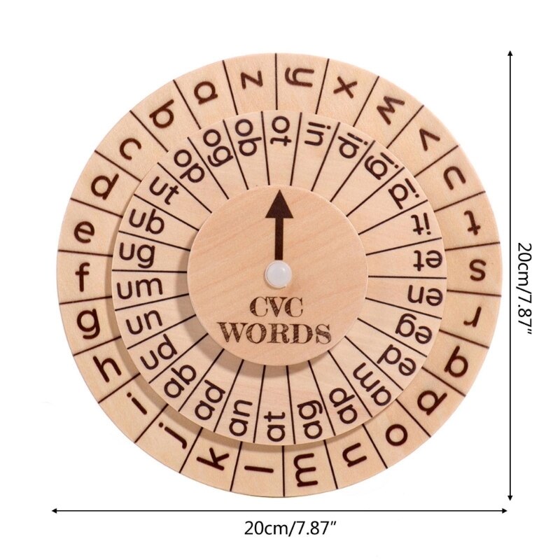 Montessori phonics Learning CVC Board Reading Spin word Wheel - HAPPY GUMNUT
