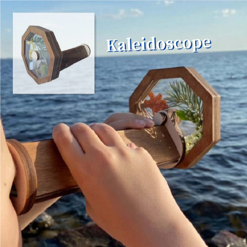 Wooden DIY Kids Kaleidoscope Personal Rotating Toddler Educational Toys - HAPPY GUMNUT