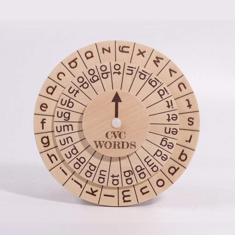 Montessori phonics Learning CVC Board Reading Spin word Wheel - HAPPY GUMNUT