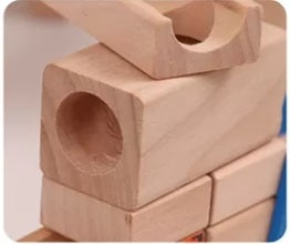 Large Wooden track Marble Run toy Building Blocks set 100pc - HAPPY GUMNUT