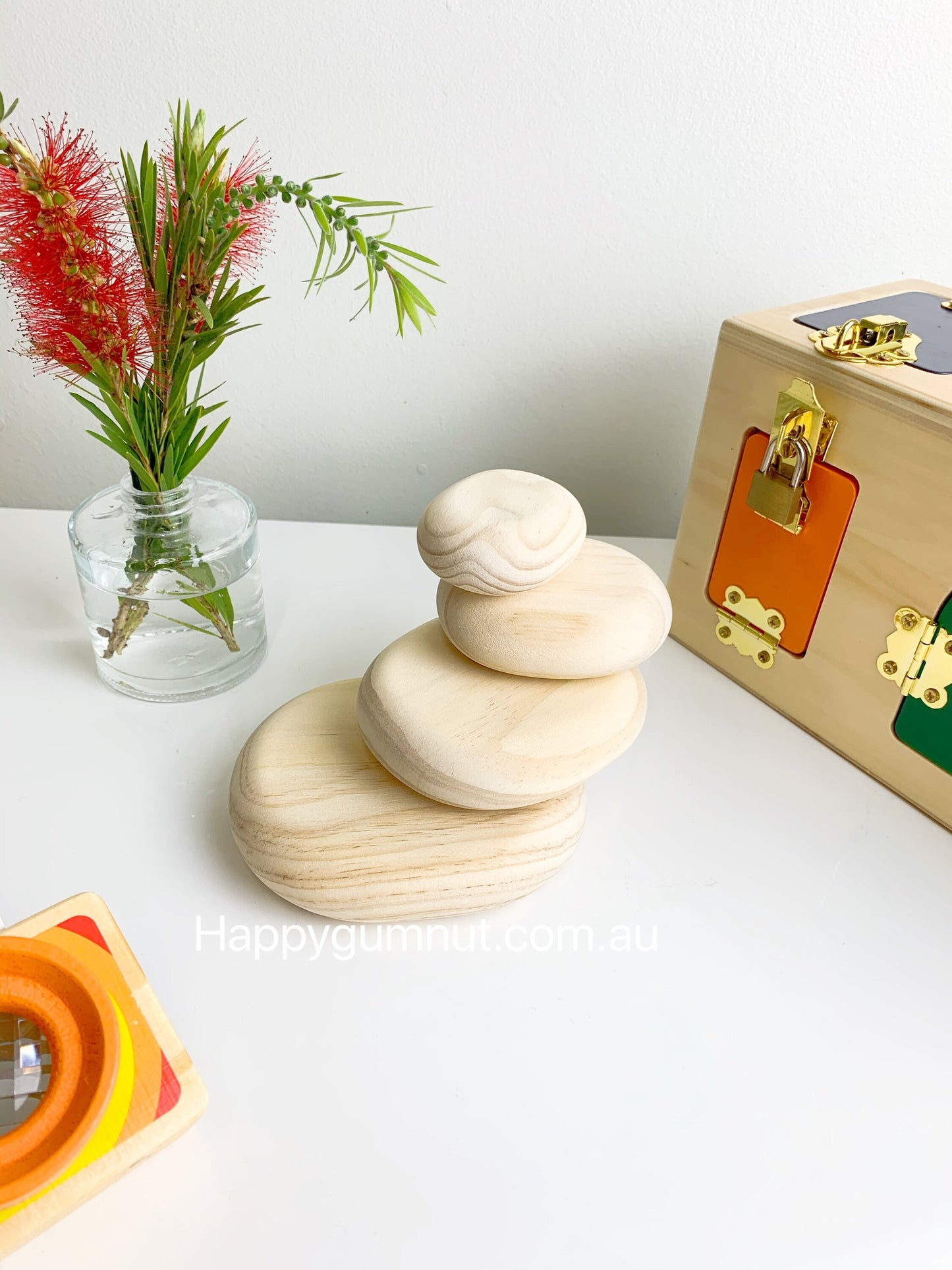 Rainbow 16 pc Stacking Blocks Pebbles Balancing Stones - HAPPY GUMNUT