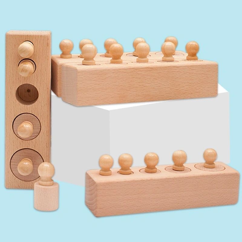 Montessori Knobbed Coloured Cylinders - HAPPY GUMNUT