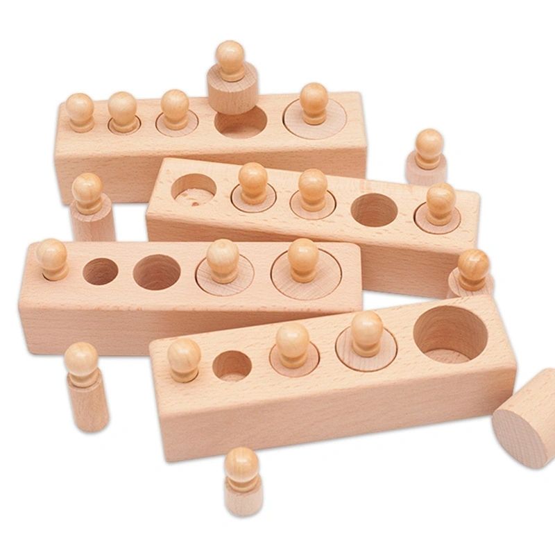 Montessori Knobbed Coloured Cylinders - HAPPY GUMNUT