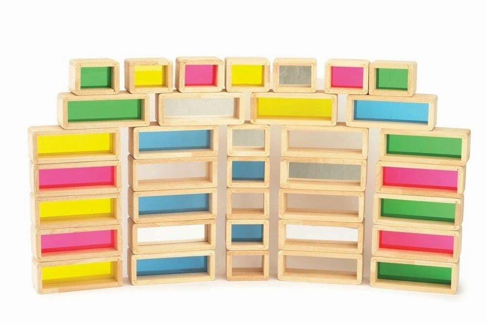 Jumbo Rainbow Acrylic Building Bricks Wooden Blocks - HAPPY GUMNUT