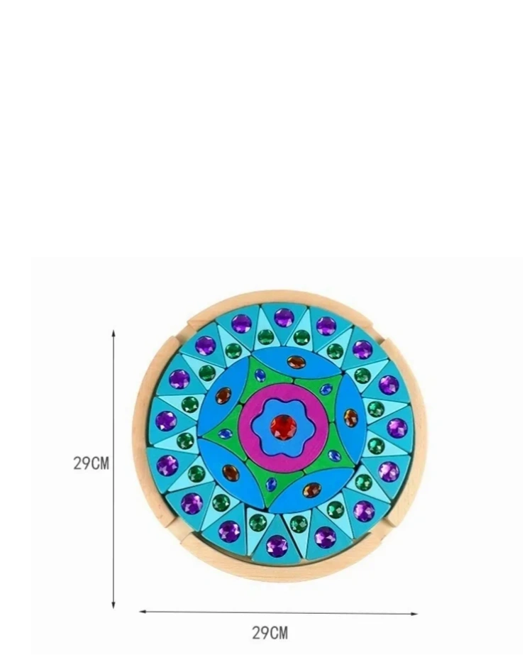 Round Mandala Gemstone Sparkling Building Blocks Puzzle Blocks - HAPPY GUMNUT