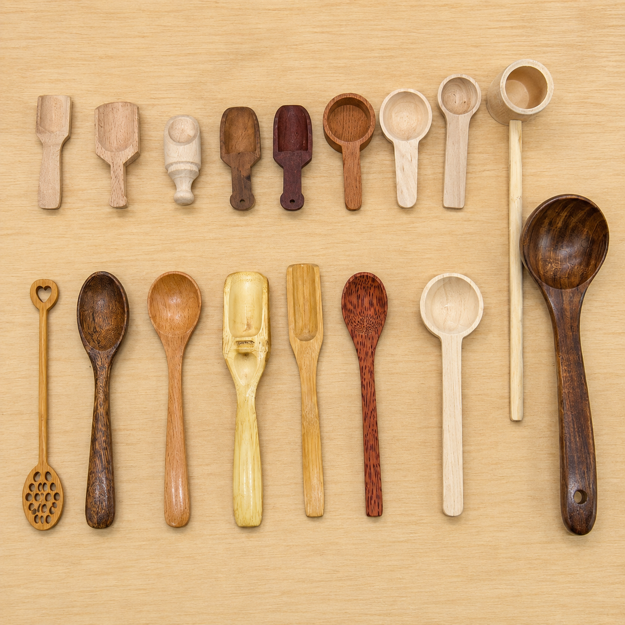 Natural Wooden Sensory Play Tools – Scoops, Ladles; Spoons Childcare Sensory Play Kit DIY - HAPPY GUMNUT