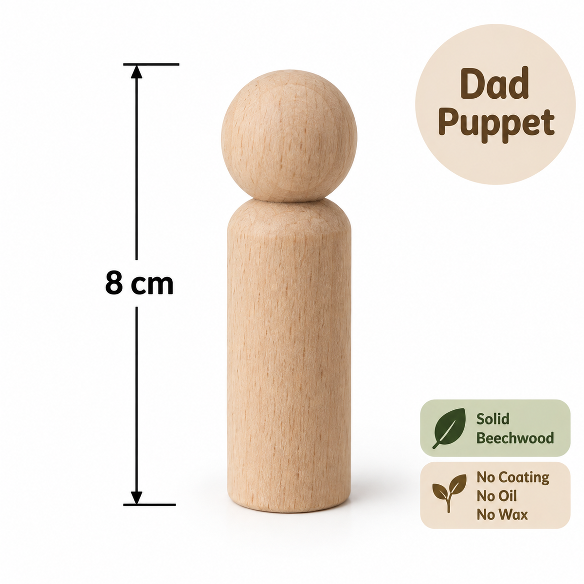Wooden Peg Dolls Loose Parts Assorted Peg Leg Dolls for Kids DIY Craft Play - HAPPY GUMNUT