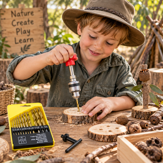 Kids Wood Work Hand Palm Drill / Drill Bits Set - HAPPY GUMNUT