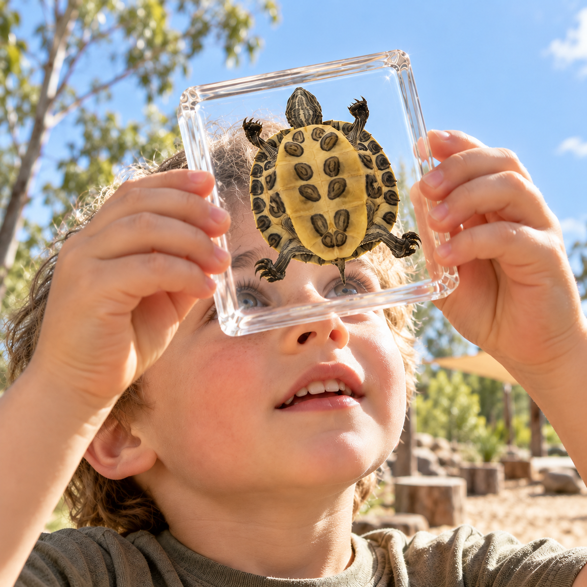 Real Turtle Specimen in Resin Block Kids Science Educational Material Toy Gift Epoxy STEM - HAPPY GUMNUT