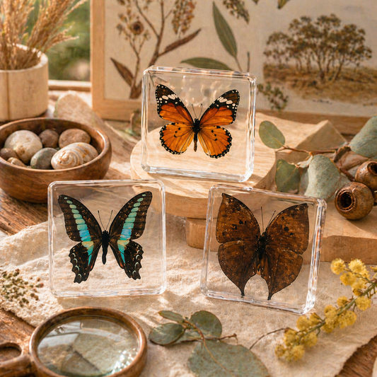 3 Butterflies Resin Bundle Monarch Butterfly Specimen Educational Set A