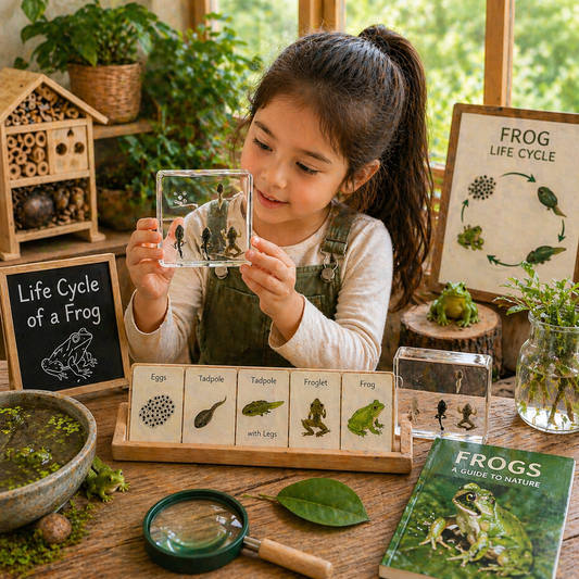 Frog Lifecycle Life Cycle Epoxy Specimens in Resin Kids Learning Material - HAPPY GUMNUT
