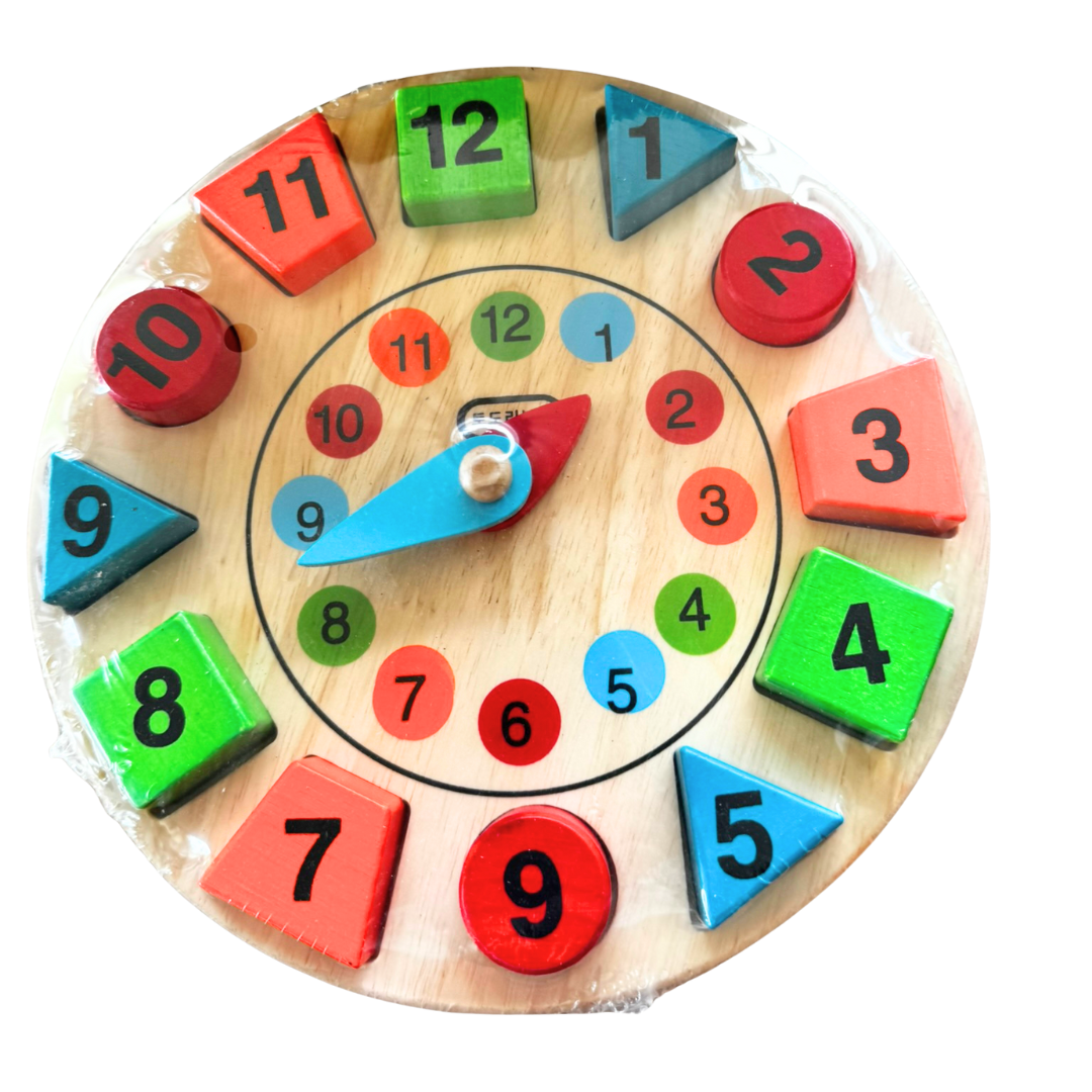 Wooden Learning Clock and time Puzzle