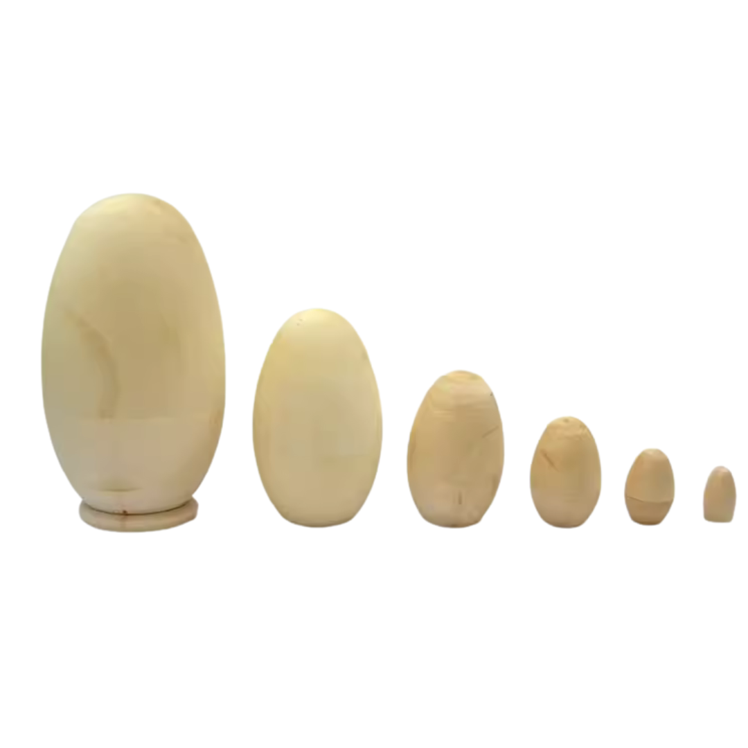 Wooden Natural Nesting Egg Russian Dolls DIY Easter Eggs