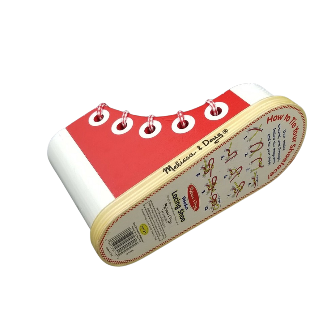 Wooden Long Shoe Lace Toy Practice Lacing - HAPPY GUMNUT