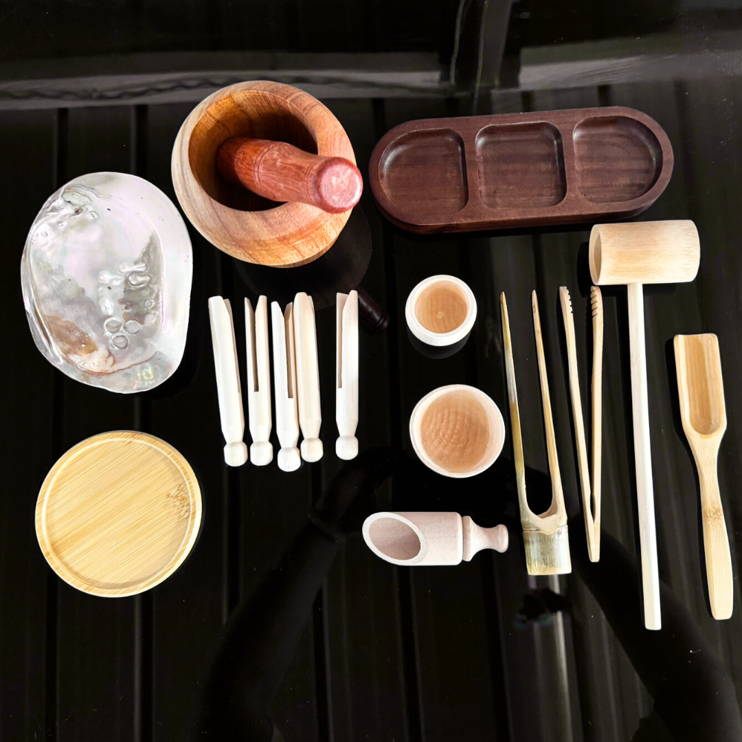 Kids Wooden Utensils Sensory Bin Tool Kit Cooking Playset - HAPPY GUMNUT