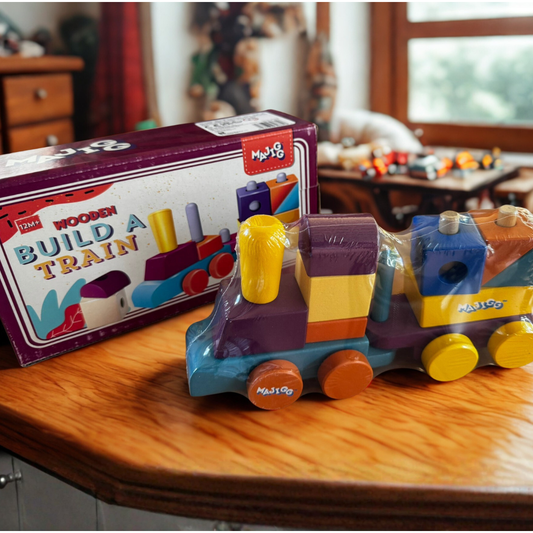 Wooden Toy Train with Blocks Carriage