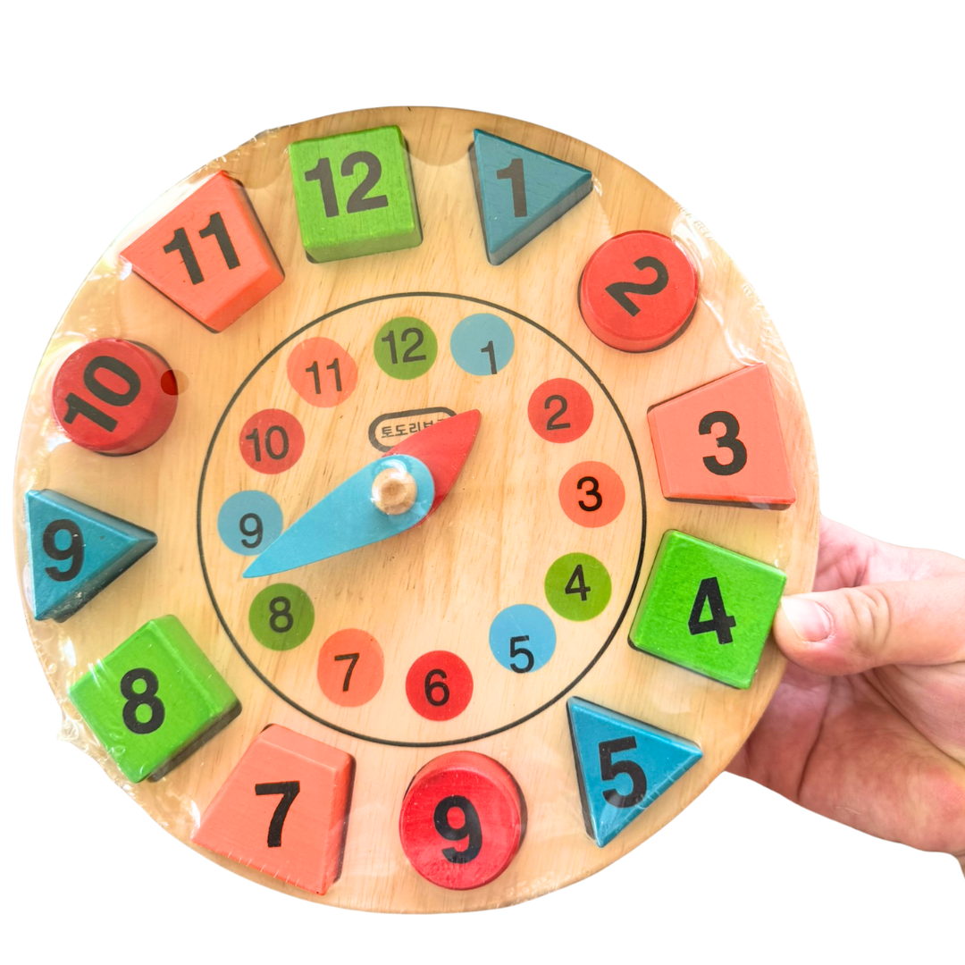 Wooden Learning Clock and time Puzzle