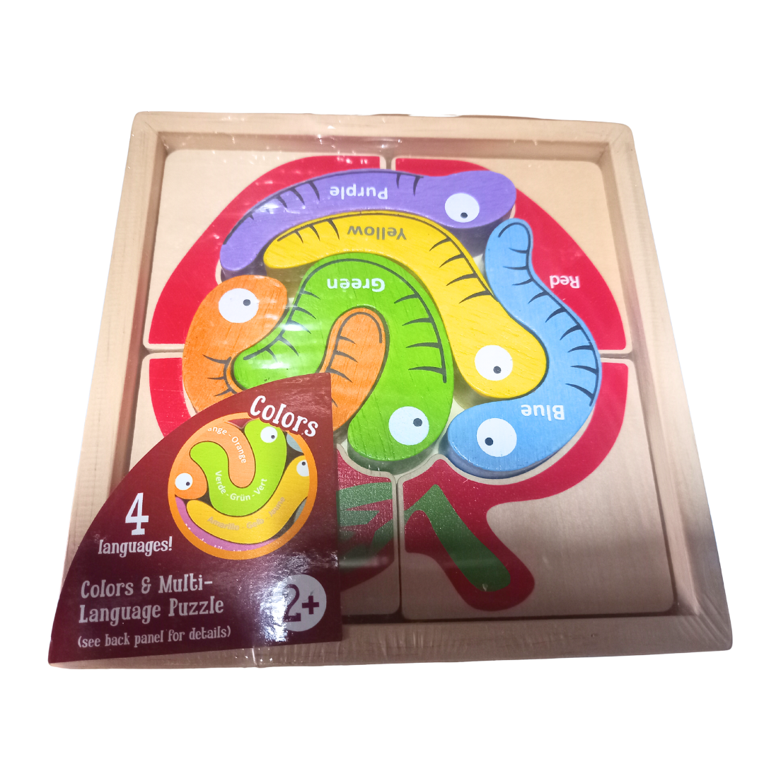 Wooden Colourful Learning Basic Number Counting Worm Apple Puzzle