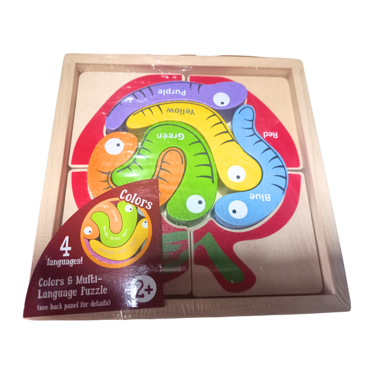 Wooden Colourful Learning Basic Number Counting Worm Apple Puzzle