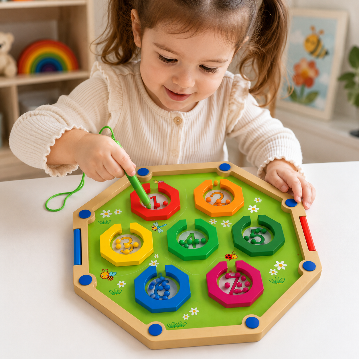 Playtive Magnetic Maze Pen Sliding Colour Number Shape Sorting Toddler - HAPPY GUMNUT