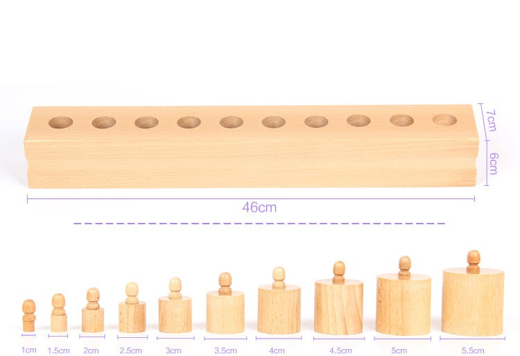 Montessori Knobbed Cylinders Full Size Set of 4