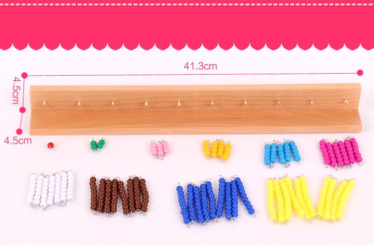 Montessori Mathematics Counting Short Bead Chains Frame - HAPPY GUMNUT