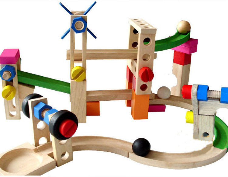 Basic Wooden Circuit Obstacle Marble ball Run HAPPY GUMNUT