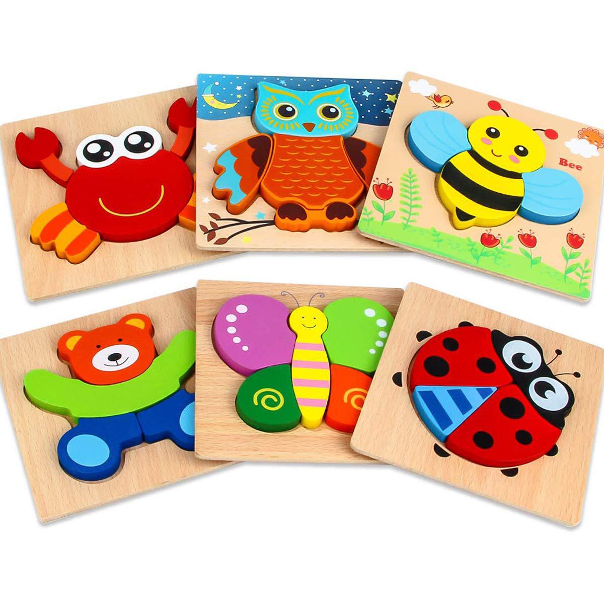 Basic Kids Starter Puzzle Various Designs Bear, Airplane, Butterfly, Bee, Ladybug, Boat Wooden Puzzle - HAPPY GUMNUT