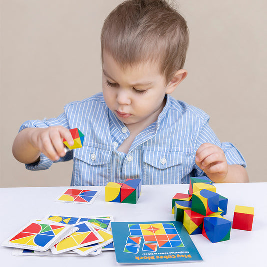 Wooden Pixy Cubes Patterns Children Party Game