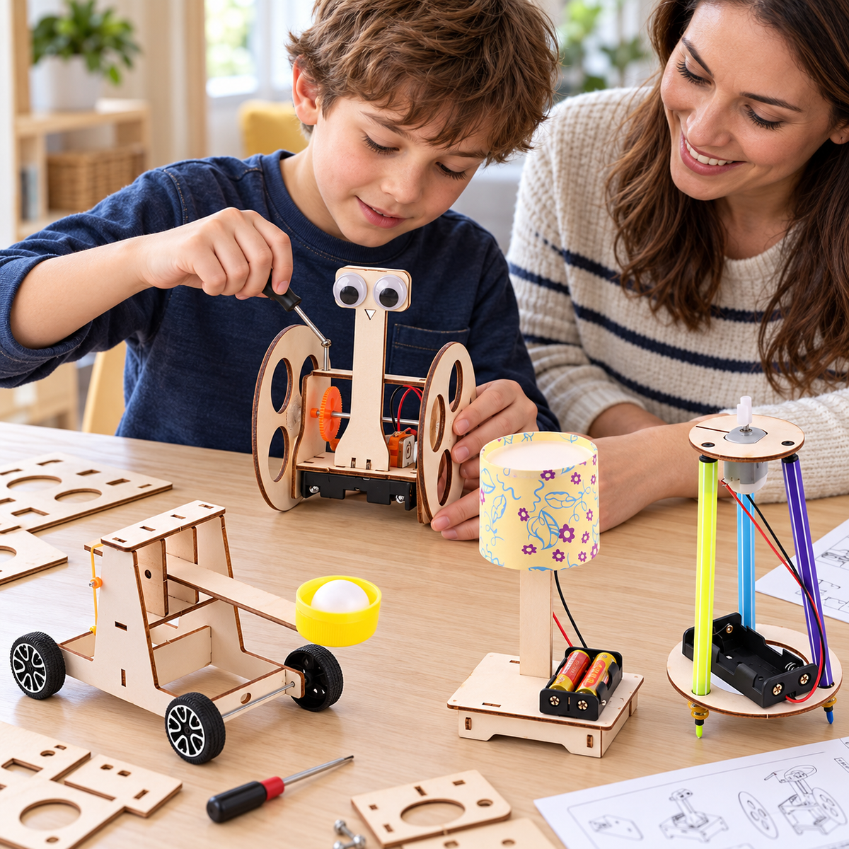 3D Wooden Puzzle DIY STEM Build your own vehicles Kids Science Toy
