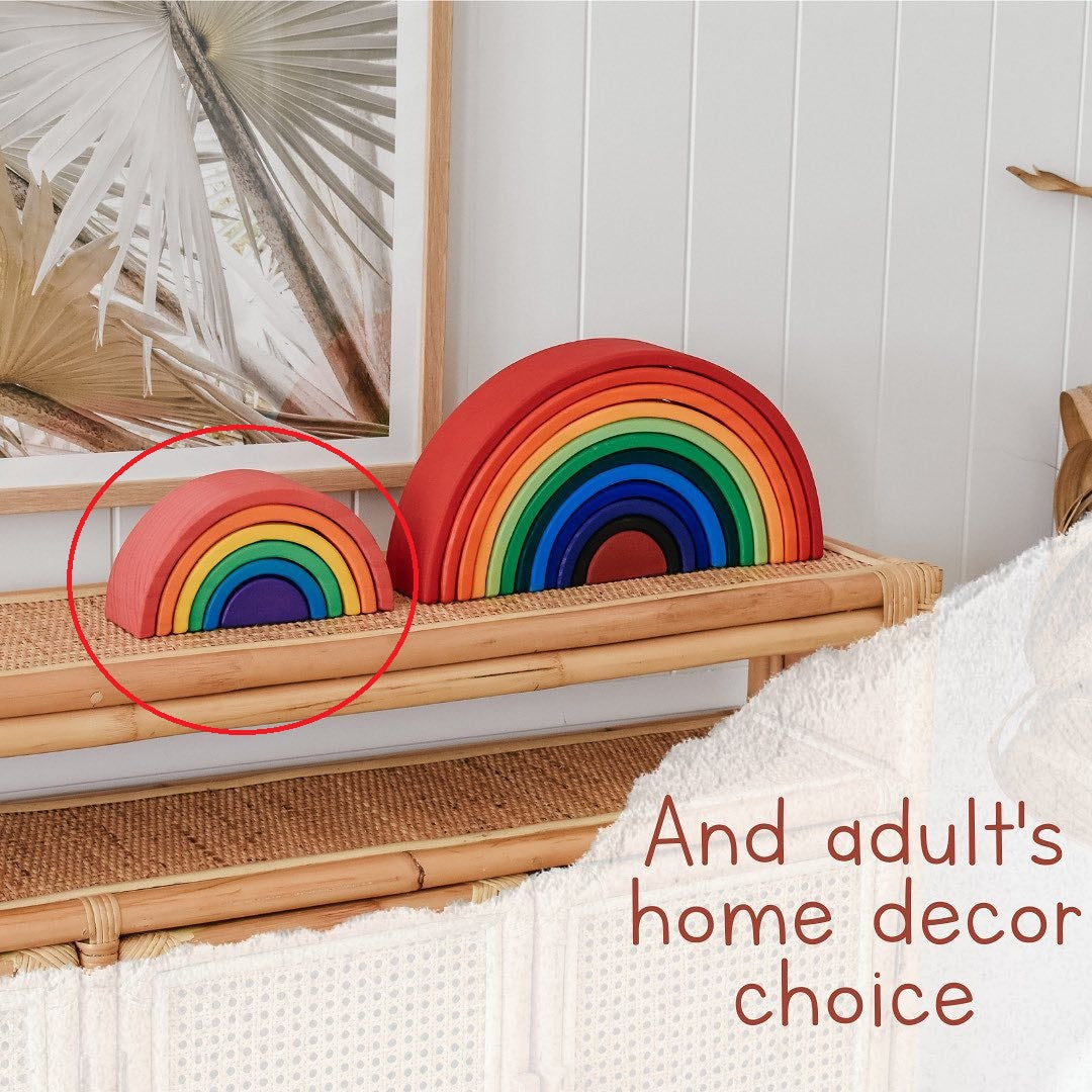 6Pcs  Wooden Rainbow Stackers Stacking toy