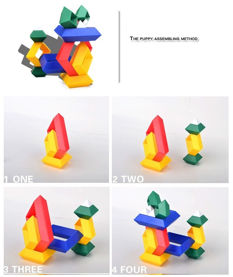 30 Pieces 3D Cubic Pyramid Building Blocks