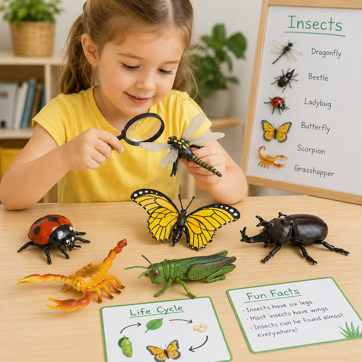 Extra Large Insects Animals PVC  Model Figures Set of 6 Educational Teaching Toy - HAPPY GUMNUT