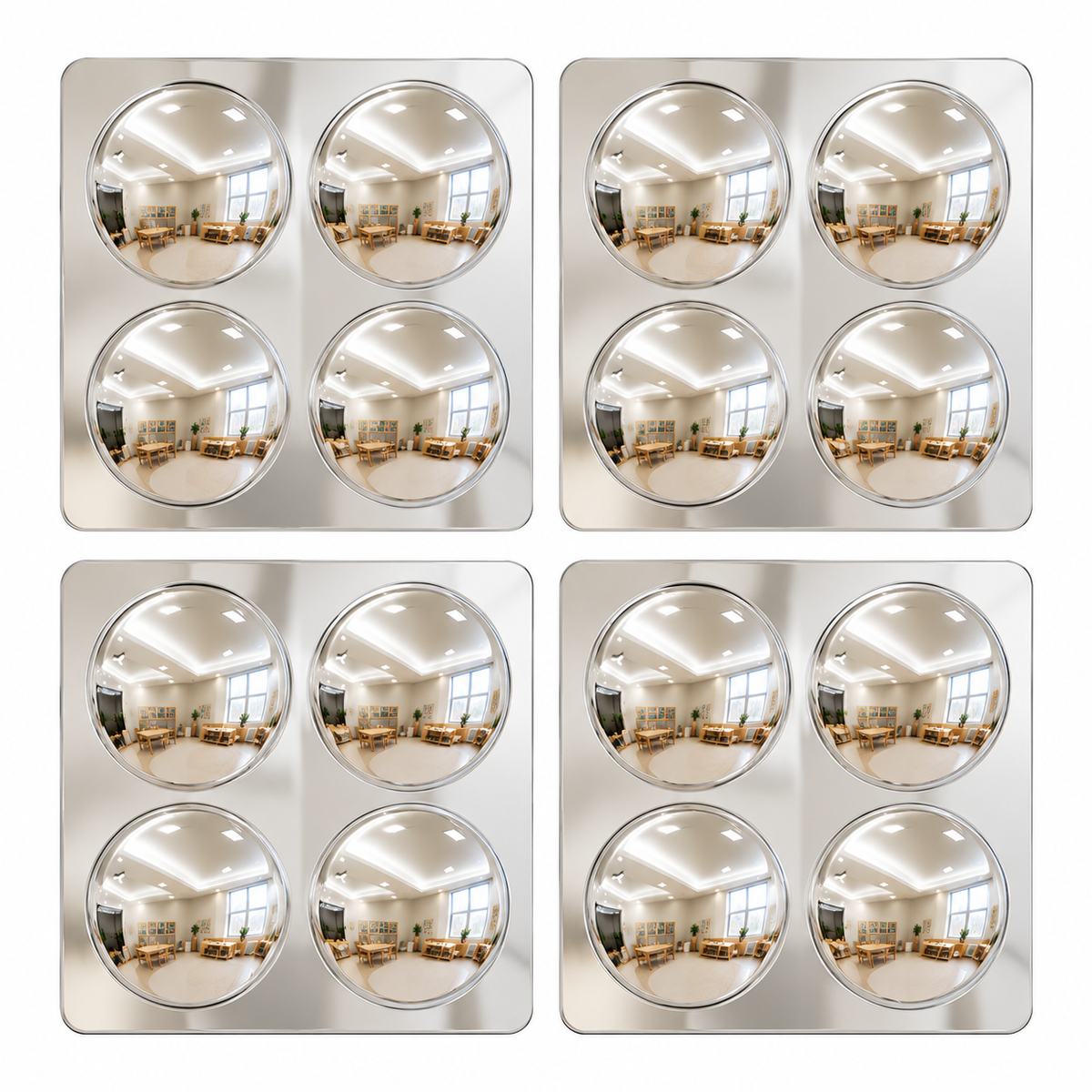 4 Bubbles Mirror Set Sensory Wall Mirrors 33cm for Kids Childcare Room Decoration