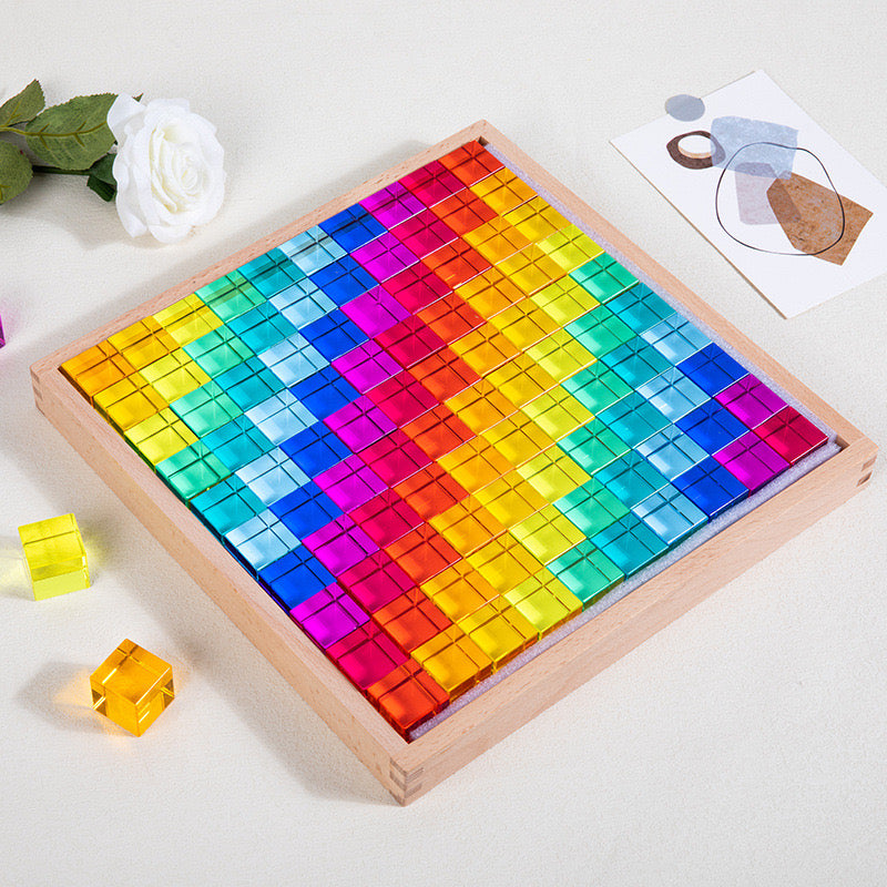100pcs Ultra Bright Lucite Cubics Blocks Translucent Acrylic Epoxy Cubes CLEAR VERSION - HAPPY GUMNUT