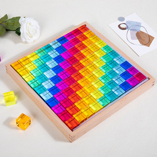 100pcs Ultra Bright Lucite Cubics Blocks Translucent Acrylic Epoxy Cubes CLEAR VERSION - HAPPY GUMNUT